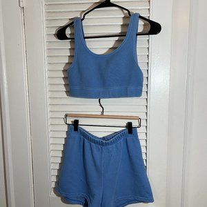 TNA Terry Fleece Bra Top and Terry Fleece Perfect Hi-Rise 3in Sweatshort